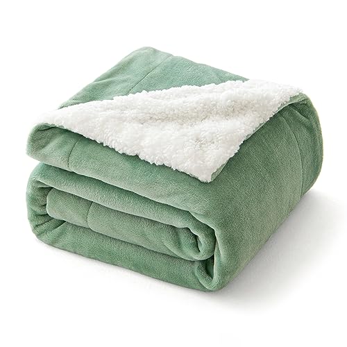 MIULEE Kuscheldecke Flauschig Decke Fleecedecke Wohndecken warm Sherpa Sofaüberwurf Decke Flauschig Überwurf Mikrofaser Tagesdecke Für Bett Sofa Schlafzimmer Büro 130x150 cm Matcha Grün