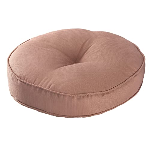 homefab Bodenkissen für Zuhause & Outdoor - Sitzkissen für Fußboden und Garten, wetterfest, ca.10 cm hoch - rund, 60 cm Ø - Coral