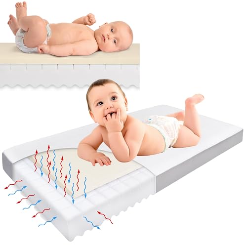 Latex-Mousse-Matratze, 120 x 60 cm, Babymatratze, Latex, Matratze, Matratze, für Kinderbett, 60 x 120 – 4 Variationen der Festigkeit der Matratze – Öko-Tex zertifiziert**