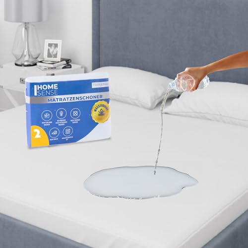 Home Sense Matratzenschoner 90x200 cm Wasserdicht 2er Set, Matratzenauflage Hygienische und Atmungsaktive, Ausgestatteter Inkontinenzunterlage Waschbar