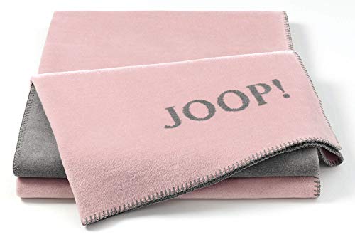 Joop!® Uni-Doubleface I flauschig-weiche Kuscheldecke Rosé-Graphit I Wohndecke aus Baumwolle in rosa I Tagesdecke 150x200cm | nachhaltig produziert in Deutschland I Öko-Tex Standard 100