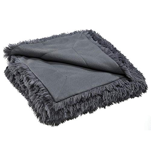 CelinaTex Kuscheldecke XXL 220 x 240 cm grau Sofadecke Longhair Kunstfelldecke Flokati Optik Decke Fleece Oeko-TEX Shetland