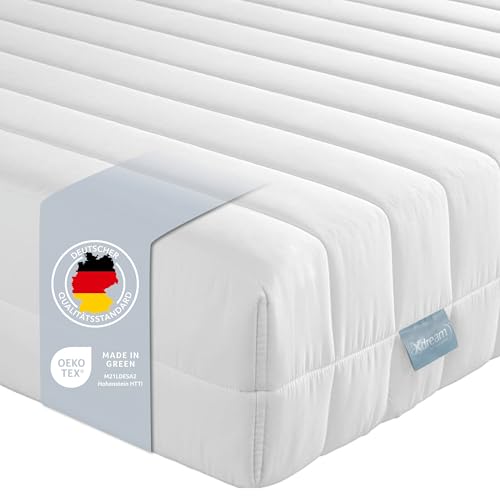 XDREAM Pure | Orthopädische 7-Zonen Kaltschaummatratze mit Öko-Tex Zertifikat | Rollmatratze | Made in EU | Härtegrad 3 (H3) | 140 x 200 cm