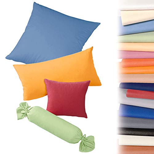 Erwin Müller Kuschelkissenbezug, Kissenhülle Interlock-Jersey rubinrot Größe 40x40 cm - bügelfrei, mit Reißverschluss, 100% Baumwolle (weitere Farben)