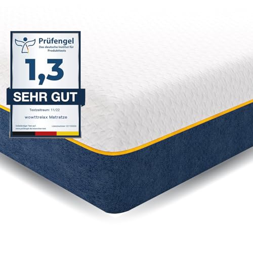 wowttrelax Matratze Wendematratze H3 H4 Härtegrad 20 cm Höhe, Matratzen mit Punktelastischer atmungsaktiver 7 Zonen Kaltschaumkern (H3/H4-80 bis 120kg, 140x190cm)