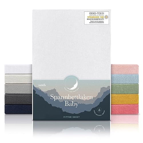 Laleni Jersey Spannbettlaken Laufgitter 6-eckig 100x115cm - Oeko-Tex Zertifiziert, 100% Baumwolle, atmungsaktives Spannbetttuch für Baby, 135 g/m², Weiß
