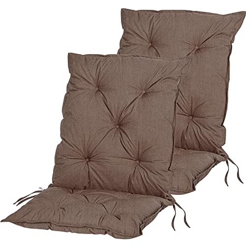 STILISTA® 2er Set Stuhlauflage Niedriglehner 104 x 52 x 8 cm Indoor und Outdoor, beige meliert