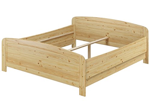 Erst-Holz® Seniorenbett extra hoch 180x200 Doppelbett Holzbett Massivholz Kiefer Bett ohne Zubehör 60.44-18 oR
