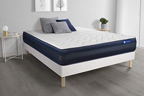 Actilatex tech matratze 130x210cm + Bettgestell mit lattenrost - Dicke : 24cm - Latex und Memory-Schaum - H5