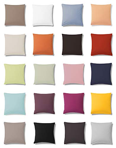 Estella Jersey Kissenbezug Einzelpack 40x40 cm | Kissenbezüge aus 100% Baumwolle | Deutsche Markenqualität | Kissenhüllen in 915 - Platin