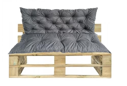 Waterproof Outdoor Palettenkissen | Hollywoodschaukel Auflage | Bankauflage | Sitzkissen and Rückenkissen | Pallettenpolstern | Lounge Kissen Outdoor | 120 x 110 cm(120 x 50 x 60 cm) Ecolinen