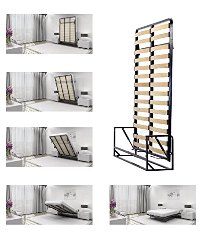 WALLBEDKING Vertikal (Längs) Super King-Size Bett Classic-Wandbett 180cm x 200cm (Klappbett, Schrankbett, Gästebett, Funktionsbett)
