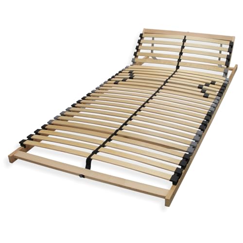 Sleepneo Lattenrost 140x200, Kopfteil verstellbar, Ergonomischer 7 Zonen Lattenrost, Buchenholz, 28 Latten, Lattenrost Selbstmontage, hohe Traglast bis 150Kg