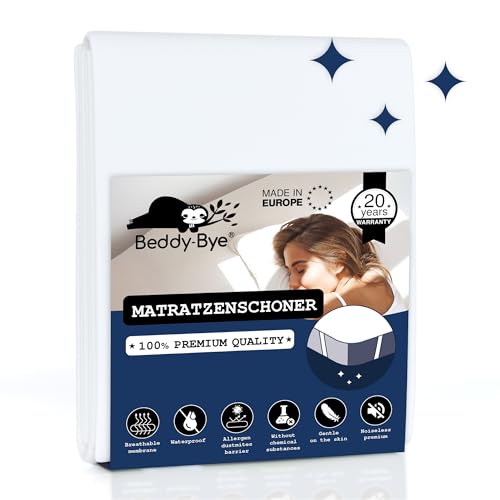 Matratzenschoner 80x190 Wasserdicht und Atmungsaktiv Beddy-Bye® - Inkontinenzunterlage Waschbar mit 4 Elastischen Ecken Umweltfreundlich Hergestellt in der EU und Oeko-Tex® Zertifiziert