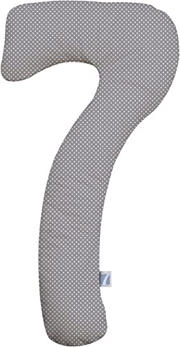 Theraline Stillkissen my7 - Das Seitenschläferkissen inkl. Bezug Jersey Punkte grau