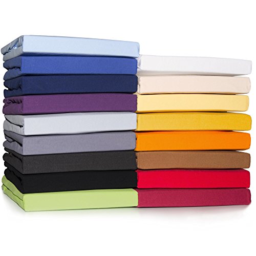 CelinaTex Casca Topper Spannbettlaken 120x200-130x220 cm dunkel grau Jersey Mako Baumwolle 210g/qm Elasthan Spannbetttuch