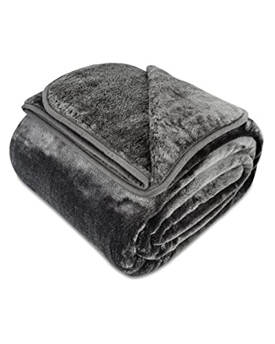 Gräfenstayn® Kuscheldecke Cashmere-Feeling - super weich & flauschig - dicke & warme Fleecedecke - kuschelige Sofadecke, Wohndecke, Tagesdecke - Überwurf Decke Sofa Couch (Anthrazit XXL 220x240 cm)