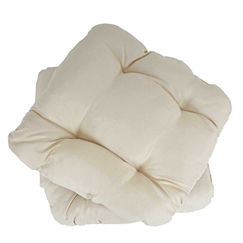 Mendler 2er-Set Sitzkissen Dublin, Stuhlkissen Kissen, 41x38x8cm - Creme