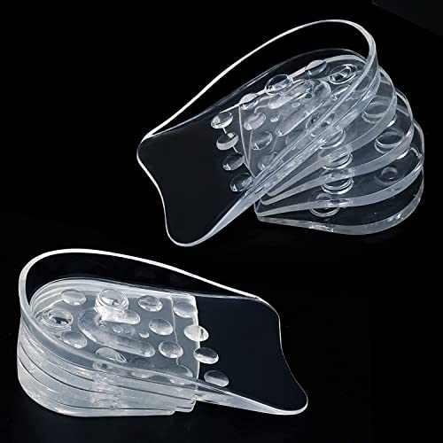 Mooshy Gel Erhöhung Höhe Einlegesohlen Schuheinlagen Erhöhung Gel-Fersenkissen für Schuhe 5-Lagige Gel Fersenpolster Silikon Transparentes Silikon Schuherhöhung für Männer und Frauen 1 Paar 0.6cm~3cm