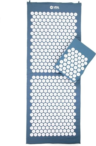 BODHI Akupressur-Set Vital XL : Akupressurmatte (127 x 48cm) | inkl. Tasche & Akupressurkissen | Entspannungsmatte, vitalisierend für den Rücken | Perfekte Regeneration der Muskeln (blau)