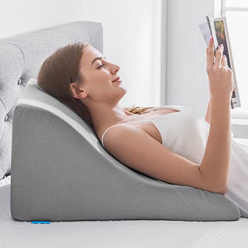 NOFFA Lesekissen für Bett und Sofa - Memory Schaum Keilkissen - Ergonomisches Rückenlehne Kopfkissen - Perfekt für Rückenunterstützung beim Entspannen, Spielen, Lesen oder Fernsehen - Breit