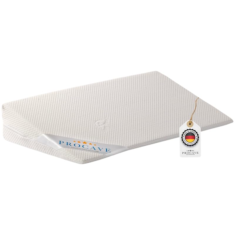 PROCAVE Bettkeil mit Bezug aus Silver Protect-Doppeltuch | Breite: 40 cm x T: 45 cm x H: 15/1 cm | Made in Germany | keilförmiges Schaumstoffkissen für Betten und Wasserbetten
