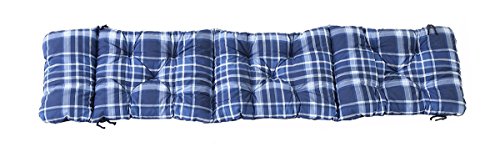 Ambientehome Deckchair Auflage für Liege, kariert blau, ca 195 x 49 x 8 cm, Polsterauflage, Kissen