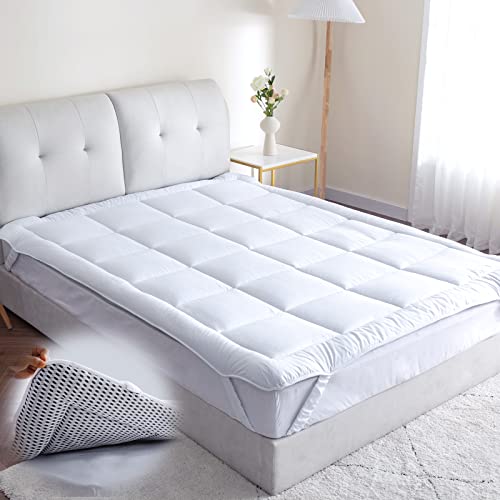 Threads For Bed® Atmungsaktiv Matratzen Topper Unterbett 120x200 aus Baumwolle Gewebe, Washbare Matratenauflage für Komfort & Fernhalten von Schmutz Matratzenschoner für Matratzen & Boxspringbett