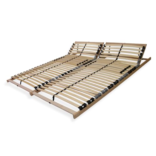 Sleepneo Lattenrost 180x200, Kopfteil verstellbar, Ergonomischer 7 Zonen Lattenrost, Buchenholz, 28 Latten, Lattenrost Selbstmontage, hohe Traglast bis 150Kg