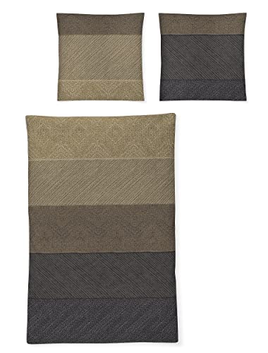 Irisette Edel-Feinbiber Bettwäsche Set Koala 8430 Honig 135 x 200 cm + 1 x Kissenbezug 80 x 80 cm