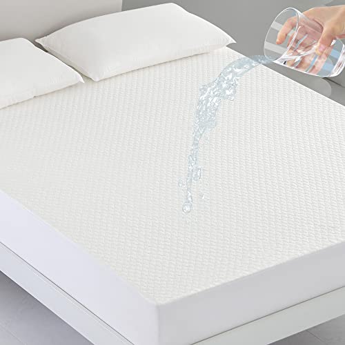 Coriwell Matratzenschoner Wasserdicht - 160 x 200 cm Wasserdichter Matratzenbezug Matratzenauflage Atmungsaktive Matratzenhülle Matratzenschutz aus Bambus Matratzen Schutzbezug - Mattress Protector