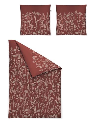 Irisette Premium Mako-Satin Bettwäsche Verona 8298 rot, 1 Bettbezug 135 x 200 cm + 1 Kissenbezug 80 x 80 cm