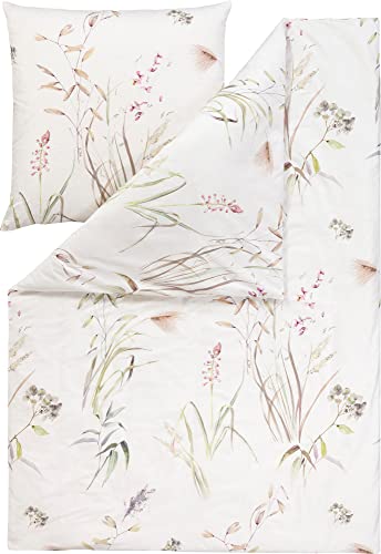 ESTELLA Bio Bettwäsche Alva Mako-Satin grün Größe 135x200 cm (80x80 cm)