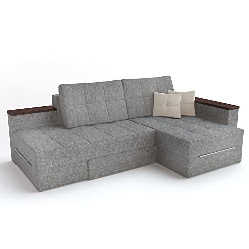 VitaliSpa Sofa L Form, Grau, 160 x 240 cm Linke Ecke