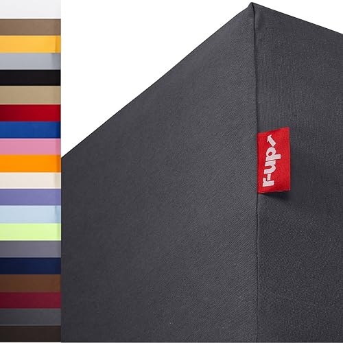r-up Beste Spannbettlaken Doppelpack 180x200-200x220 bis 35cm Höhe viele Farben 95% Baumwolle / 5% Elastan 230g/m² OEKO-TEX stressfrei auch für hohe Matratzen (anthrazitgrau)
