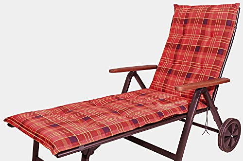 Kettler Polen KETTtex 2393 Auflage Rollliege Milano rot-gelb kariert 190x60x6 cm (ohne Liege)