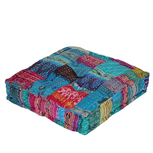 albena shop orientalisches Sitzkissen 45x45x10cm Kamila (türkis) Stuhlkissen Yogakissen Sitzkissen Zierkissen Deko Auflage