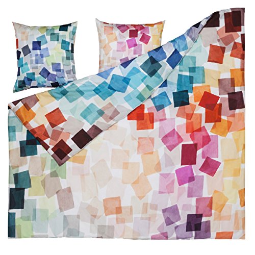 ESTELLA Mako-Satin Bettwäsche Puzzle Multicolor 1 Bettbezug 240 x 220 cm + 2 Kissenbezüge 80 x 80 cm