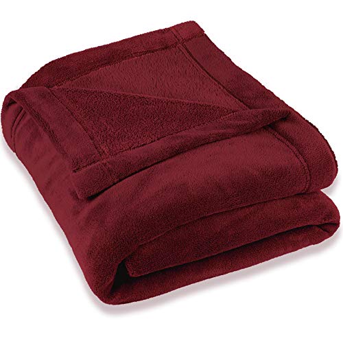 CelinaTex Flauschige Kuscheldecke XXL 220 x 240 cm Bordeaux rot Decke Sofa warm Wohndecke weich Mikrofaser Fleece Oeko-TEX Montreal