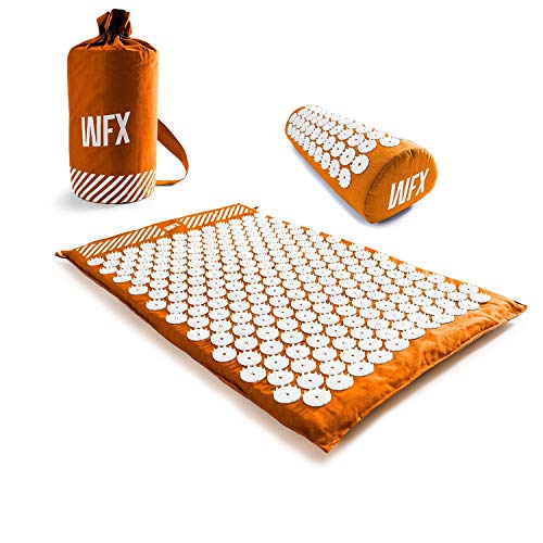 DoYourFitness x WFX Akupressurmatte Set »Jimuta« inkl Akupressur-Kissen - Acupressure Mat zur Massage, Entspannung, Stimulation und Meditation - Orange