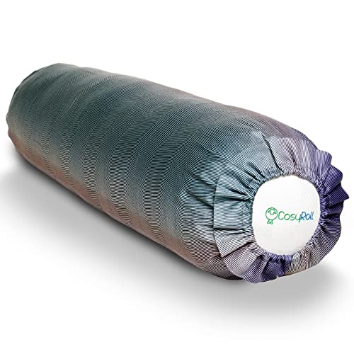 Original CosyRoll® Seitenschläferkissen & Kuschelkissen | Besser schlafen Kissen | 100% Baumwolle & Füllung aus Mikrofasern | 90cm x 30cm | Kissen mit Bezug Bluebell (Farbe: Blau)