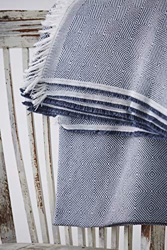 Textil-home Bettüberwurf, Mehrzweck/Plaid 130 x 180cm Dante - Eignet Sich als Sofaüberwurf und auch als Tagesdecke. Farbe Blau