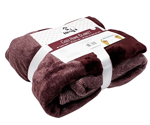 Close Up Henry´s Premium Wohndecke Wolldecke Tagesdecke Bettüberwurf - Hochwertige XL Decke - Plüsch-Kuscheldecke - weiches Fleece, warm & flauschig | 140 x 190 cm | Bordeaux Rot