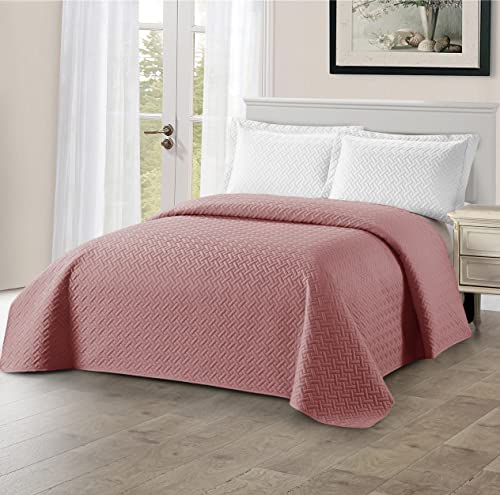 Delindo Lifestyle Tagesdecke Bettüberwurf Madeline rosa, für Einzelbett, einfarbig für Schlafzimmer, 140x210 cm