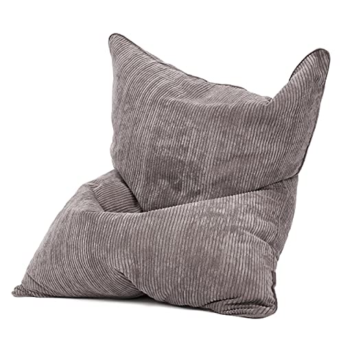 Green Bean XXL Sitzsack aus Cordstoff 370 Liter EPS-Perlen Füllung - Kuschelig Weich Robust & Waschbarem-Stoff Bodenkissen Liegekissen Sitzkissen - Anthrazit
