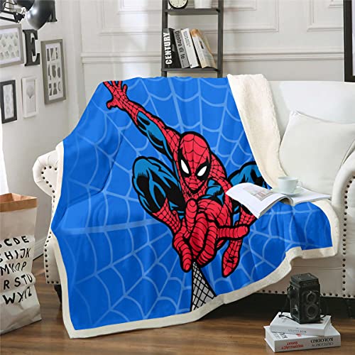 WINUO 150x200 cm Spider-Man Decke, 3D-Digitaldruck Kuscheldecke, Flanelldecke, Weich Wohndecke, Sofadecke Für Kinder Jungen Erwachsene