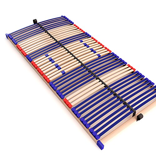 stabiler Lattenrost 100% BUCHE Lattenrahmen - nicht verstellbar, starr - SCHULTERFRÄSUNG, 7 Zonen, 42 Federleisten, Härte-Regulierung, Mittelgurt - FIX SLEEP BEST 42® unmontiert (140x200cm)