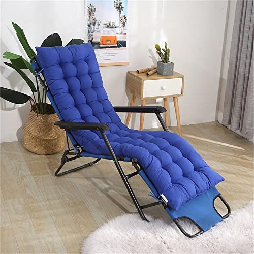 Morbuy Deckchair Auflagen für Gartenliegen, Sonnenliege Kissen Tragbare Garten Innenhof Gepolstertes Bett Relax-Liegestuhl Sitzauflage für Deckchair, Innen, Außen (53 * 170cm,Blau)