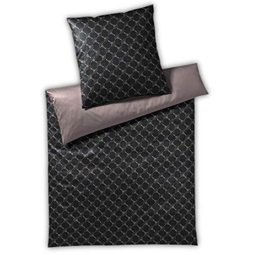 Joop! Bettwäsche Cornflower Double 4083 Shiny Black - 09 2X 80x80 cm - 200x220 cm