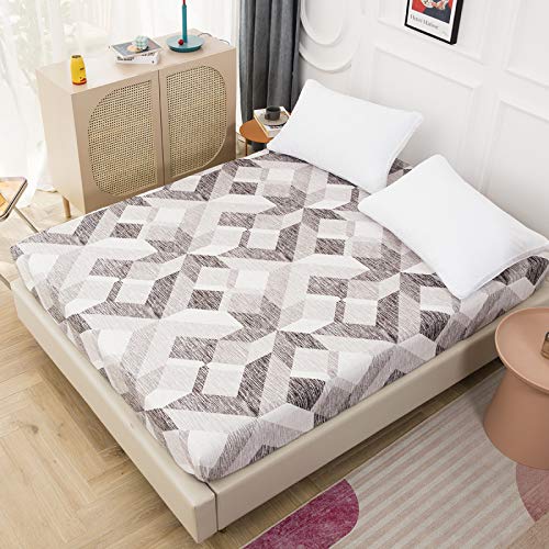 Matratzen-Spannbettlaken, Doppelbett-Bettwäsche, Polyester-Baumwolle, bedruckt, gebürstet, für Jungen und Mädchen, Schlafzimmer, tiefer Taschenmatratzenbezug, Matratzenauflage, achteckig, 160 x 200 x